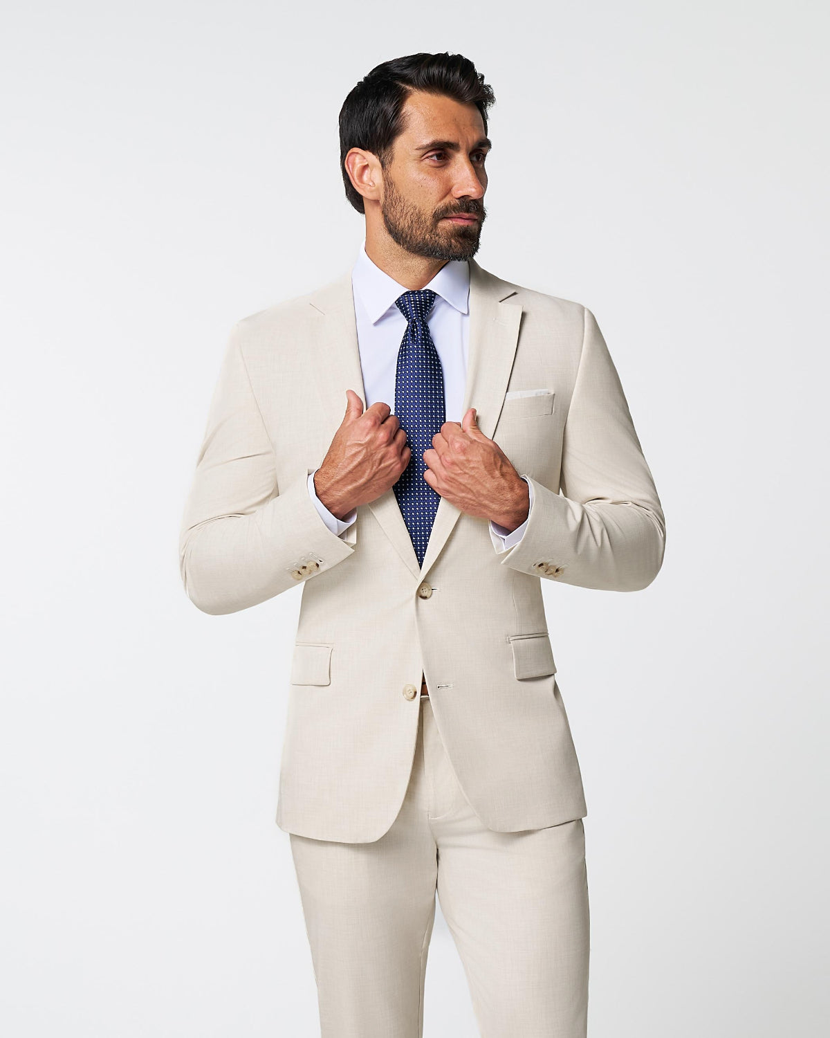 Athletic Fit Stretch Suit - Lightweight Heathered Bamboo | State & Liberty Suits