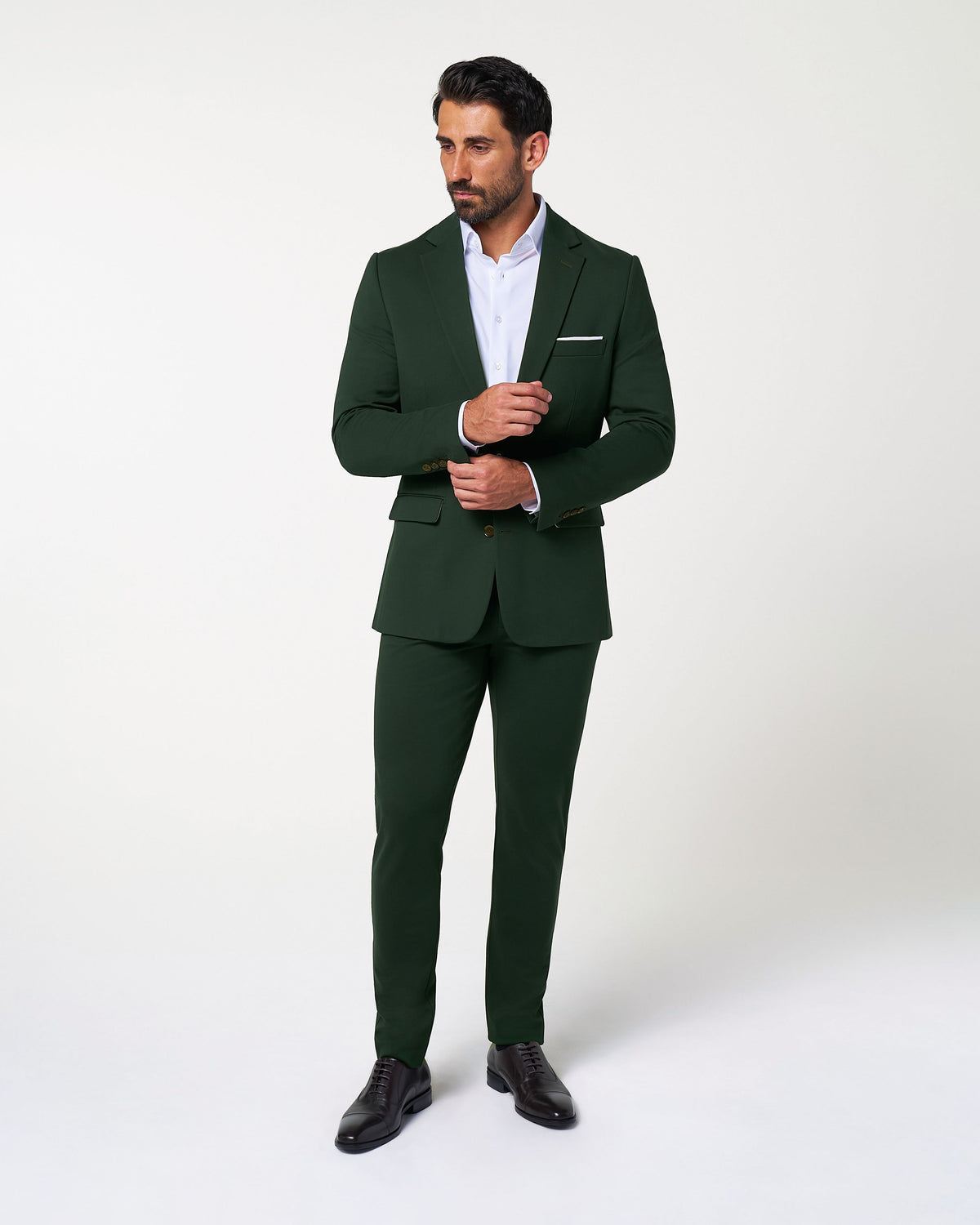 Athletic Fit Stretch Suit - Solid Hunter Green | State & Liberty Suits