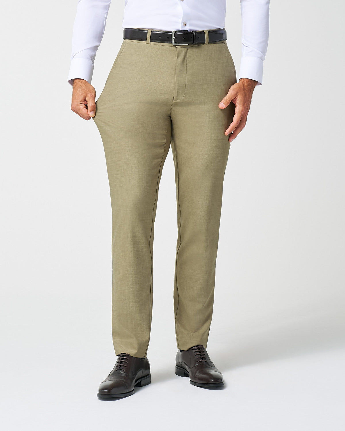 Athletic Fit Stretch Suit - Heathered Olive | State & Liberty Suits