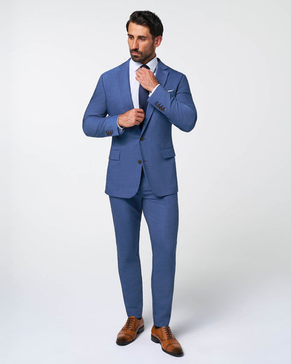 Athletic Fit Stretch Suit - Heathered Blue | State & Liberty Suits
