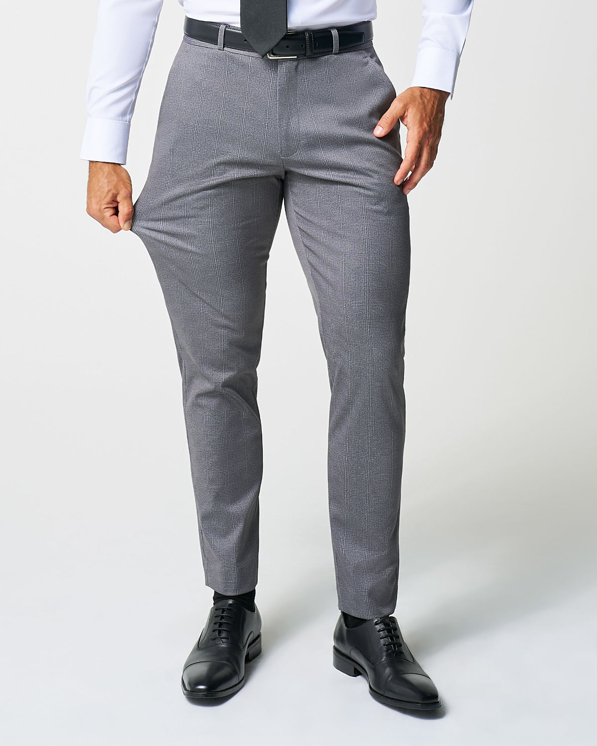 Athletic Fit Stretch Suit - Shadow Grey Plaid | State & Liberty Suits
