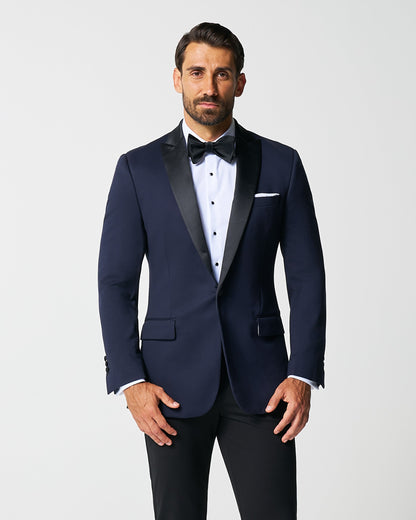Athletic Fit Stretch Tuxedo - Navy with Peak Lapel | State & Liberty Suits