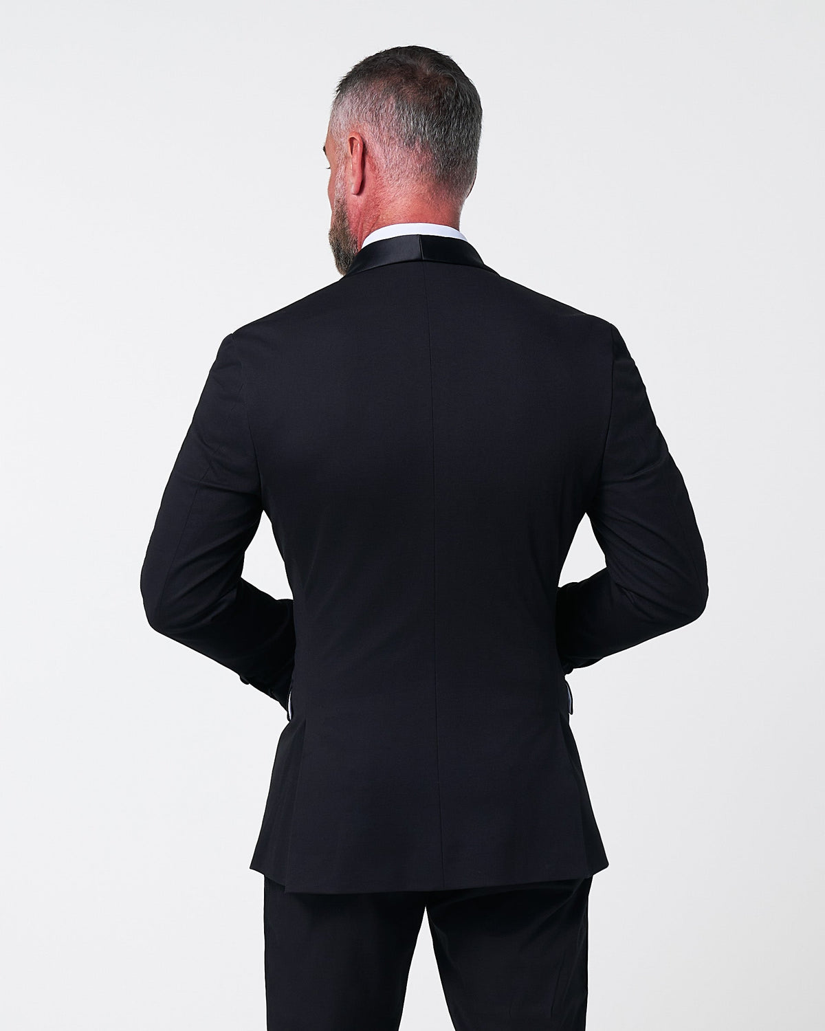Athletic Fit Stretch Tuxedo - Black with Shawl Lapel | State & Liberty Suits
