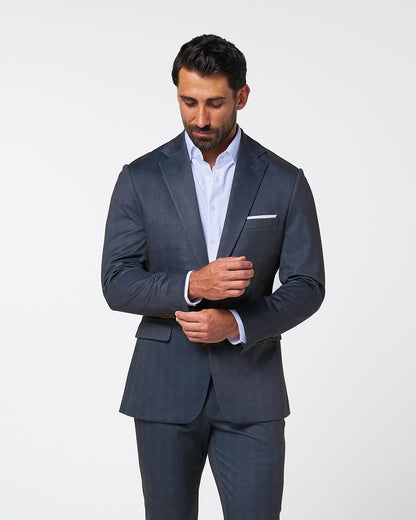 Athletic Fit Stretch Suit - Midnight Navy Plaid | State & Liberty Suits