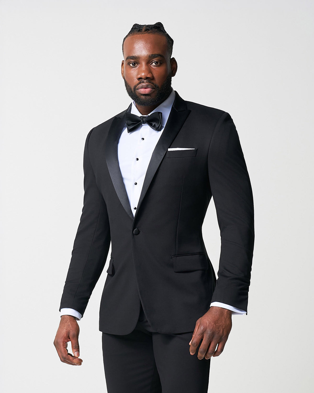 Athletic Fit Stretch Tuxedo Jacket - Black with Peak Lapel | State & Liberty Suits|Blazers