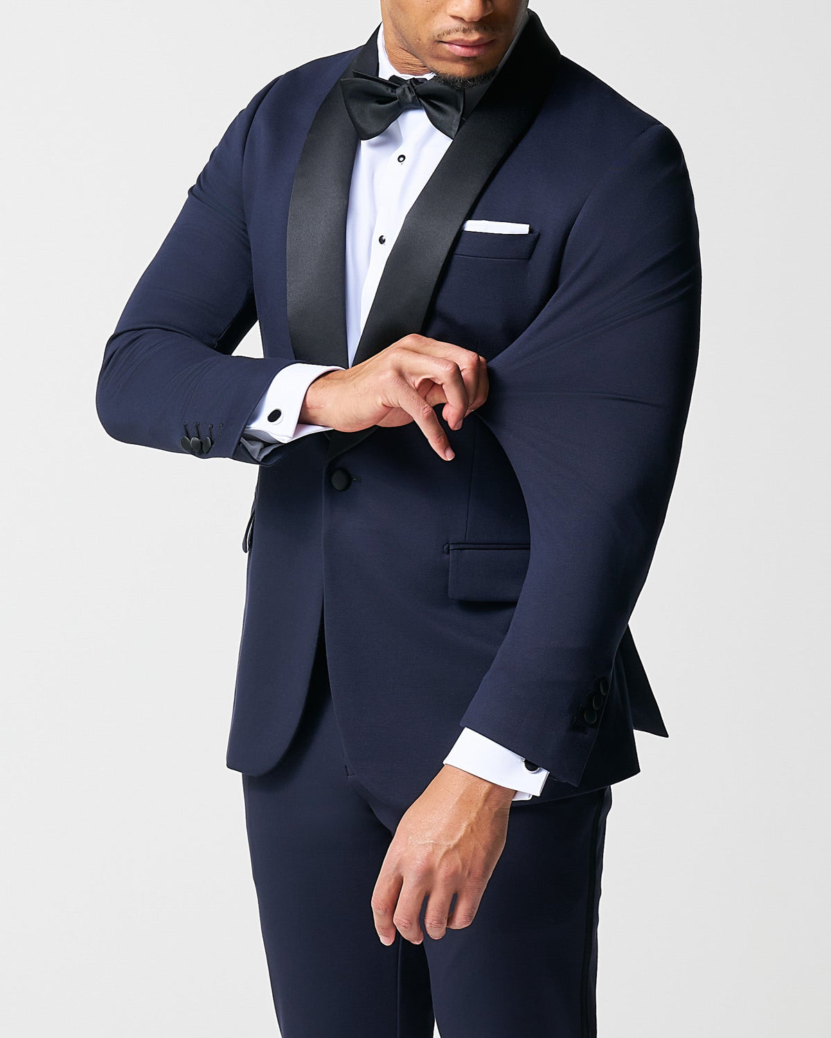 Athletic Fit Stretch Tuxedo Jacket - Navy with Shawl Lapel | State & Liberty Suits|Blazers