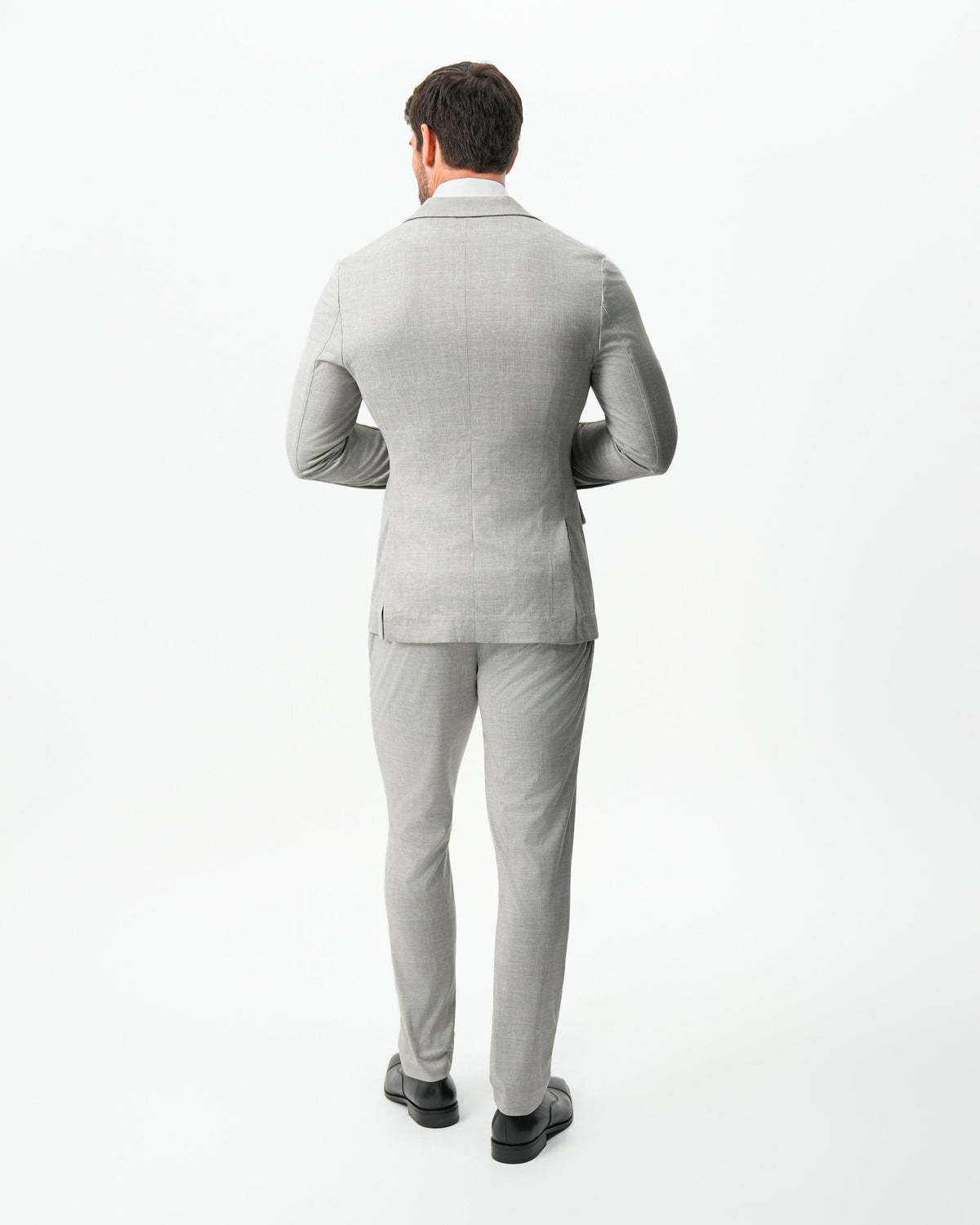 Athletic Fit Stretch Blazer - Unstructured Stone Crosshatch | State & Liberty Suits|Blazers