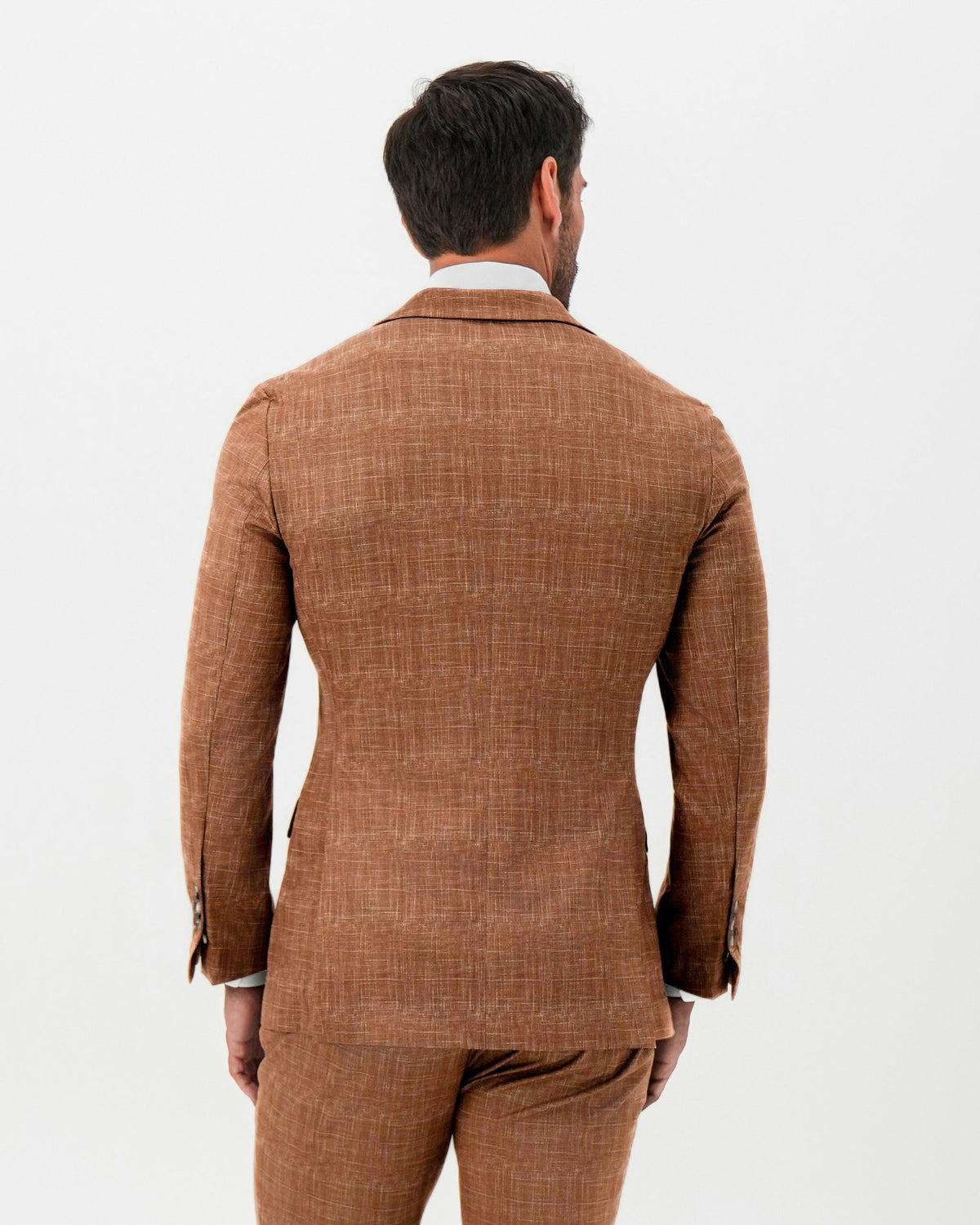 Athletic Fit Stretch Blazer - Unstructured Light Brown Crosshatch | State & Liberty Suits|Blazers