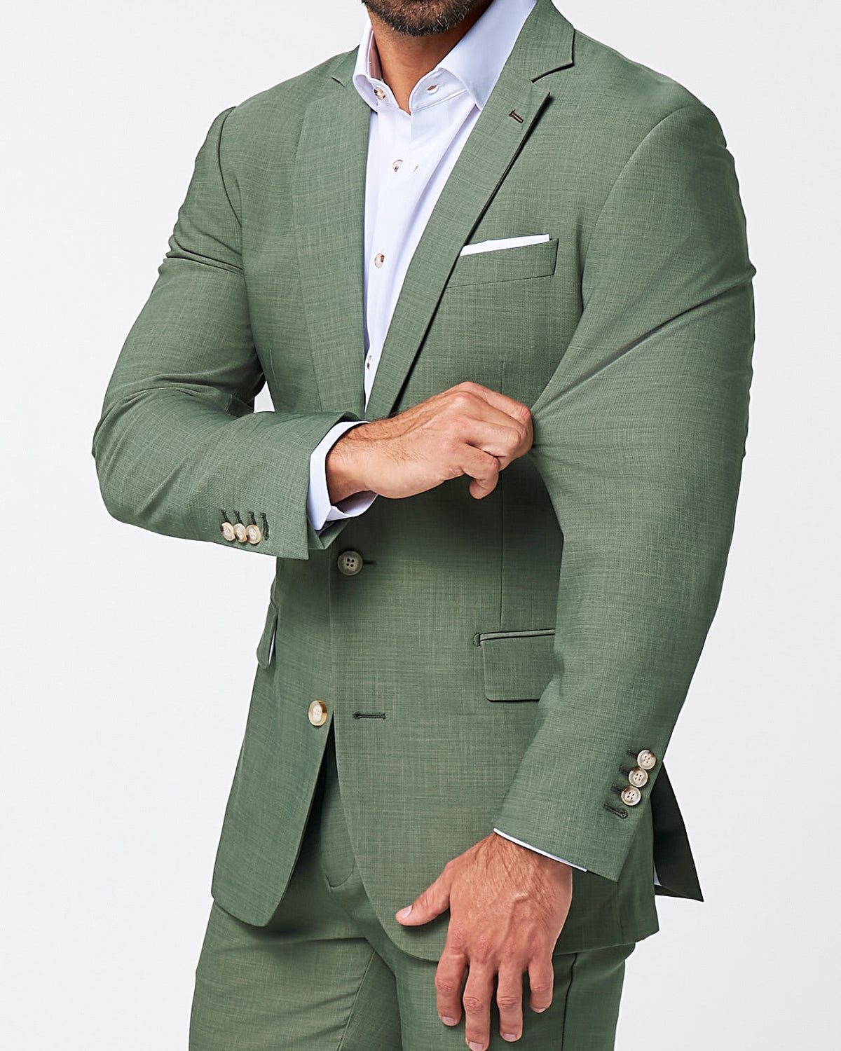 Athletic Fit Stretch Blazer - Heathered Forest Green | State & Liberty Suits|Blazers
