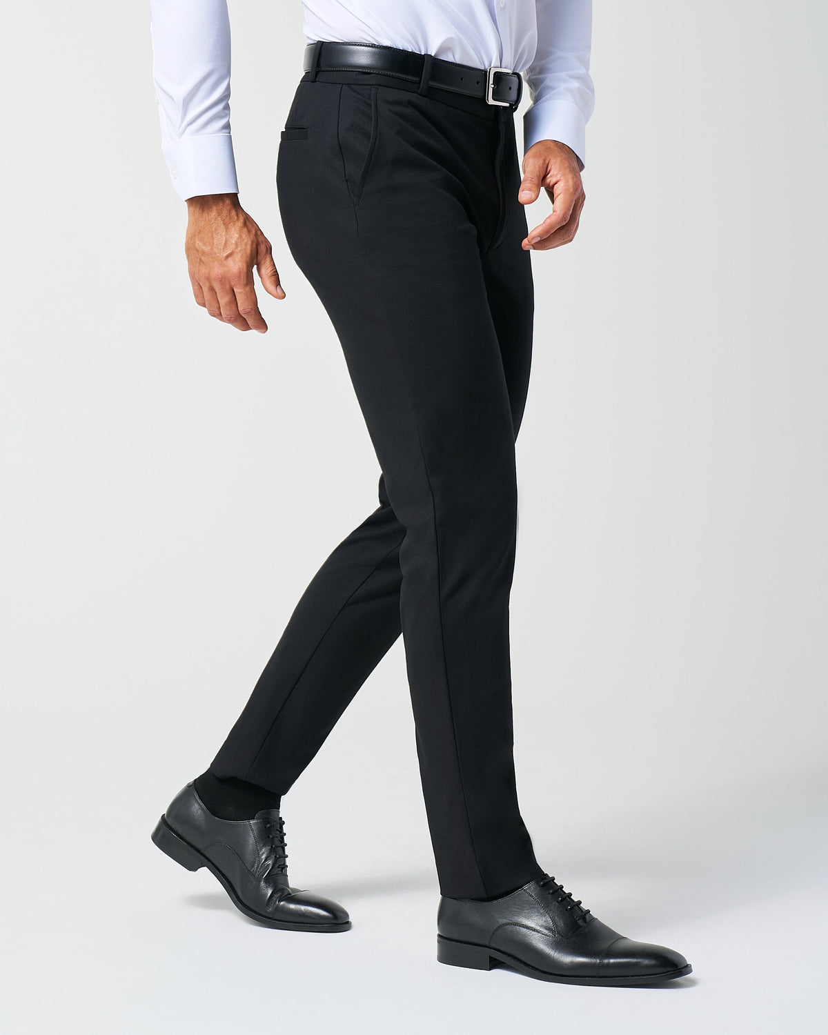 Athletic Fit Stretch Suit Pants - Black | State & Liberty Suits|Bottoms