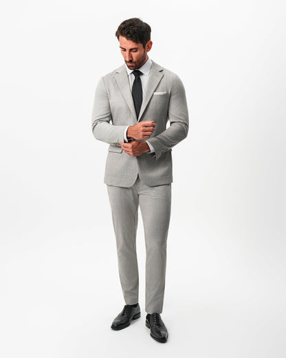 Athletic Fit Stretch Pants - Stone Crosshatch | State & Liberty Suits|Bottoms
