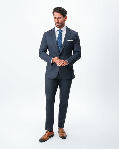 Athletic Fit Stretch Suit Pants - Navy & Black Mini Houndstooth | State & Liberty Suits