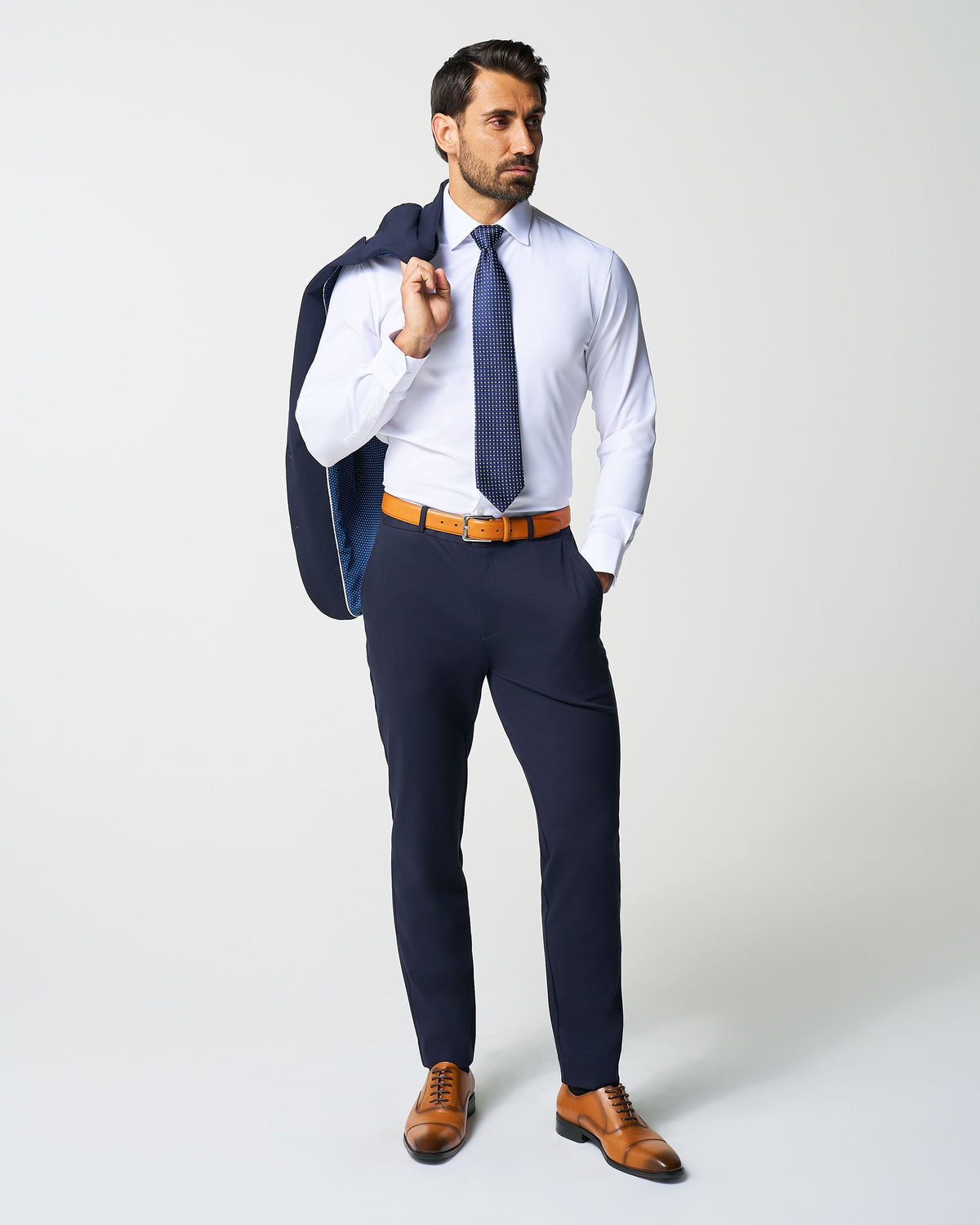 Athletic Fit Stretch Suit Pants - Navy | State & Liberty Suits|Bottoms