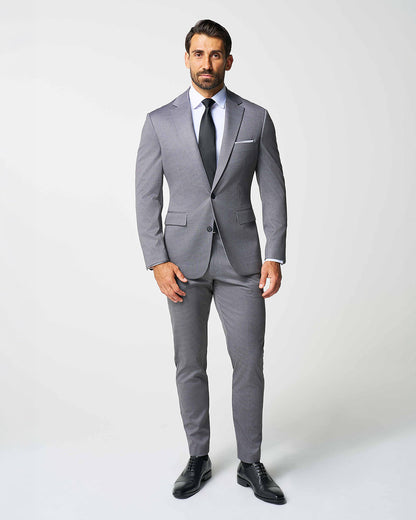 Athletic Fit Stretch Suit Pants - Shadow Grey Plaid | State & Liberty Suits|Bottoms