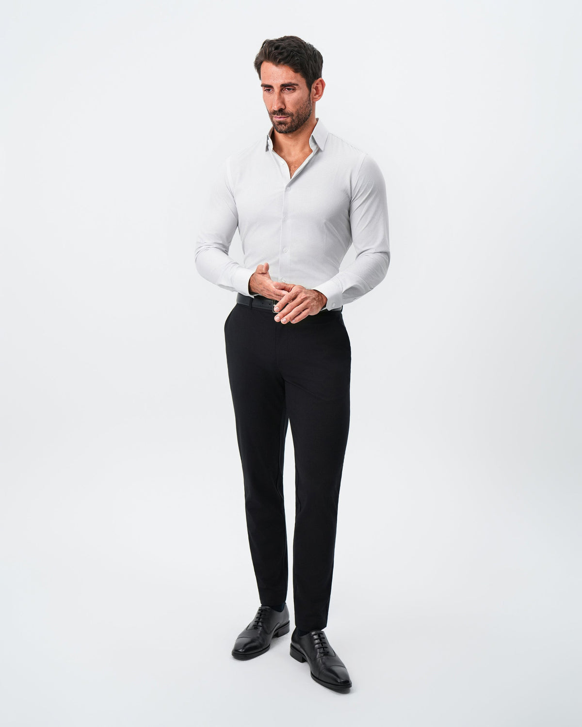 "The Johnny" Mini Grey Dot Print | State & Liberty Dress Shirts