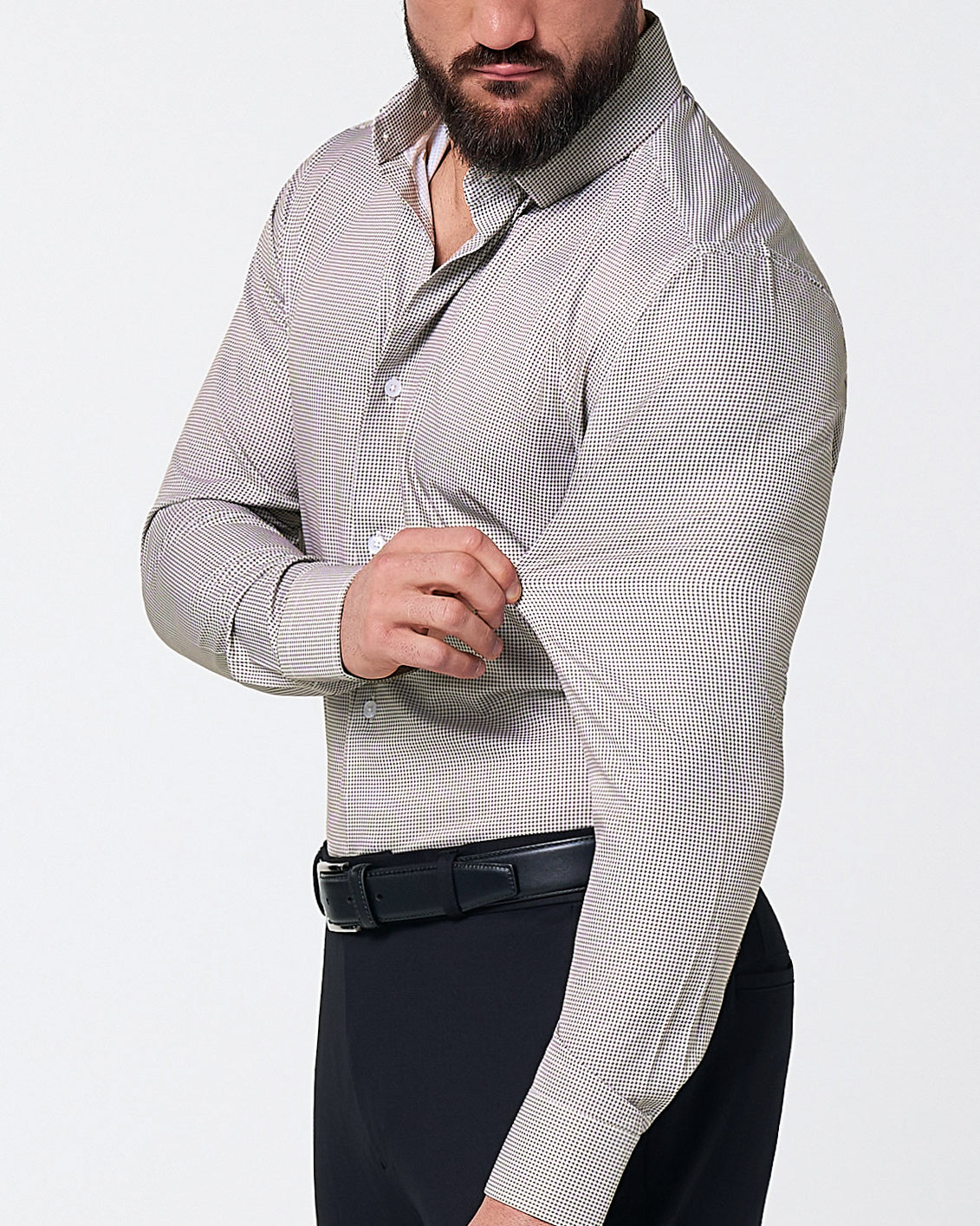 "The Vancouver" Brown Houndstooth | State & Liberty Dress Shirts