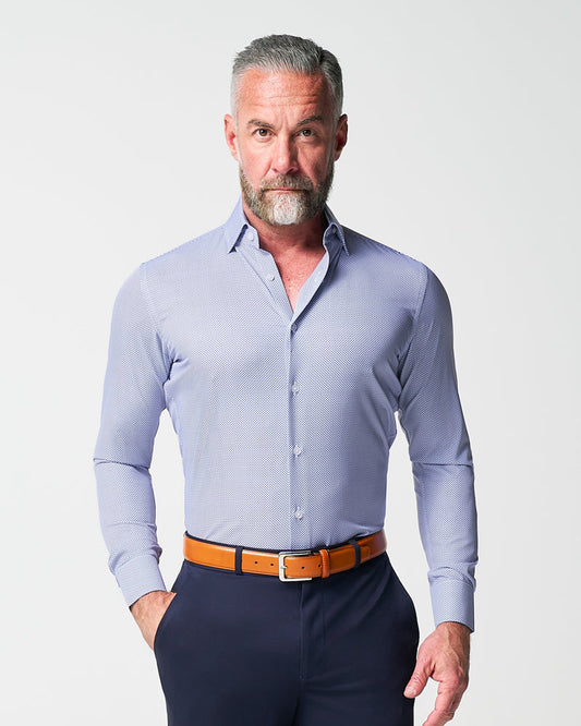 "The Charles" Navy Diamond Dress Shirt | State & Liberty Dress Shirts