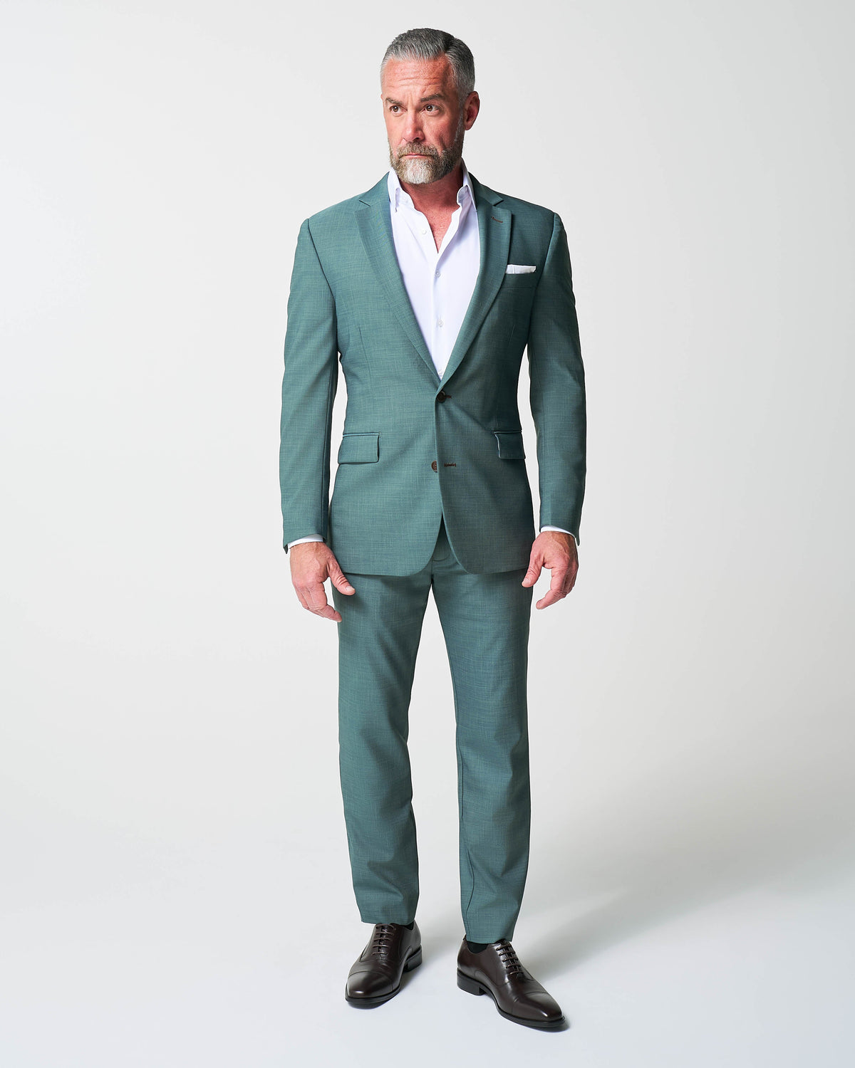 Athletic Fit Stretch Suit - Heathered Sea Green | State & Liberty Suits
