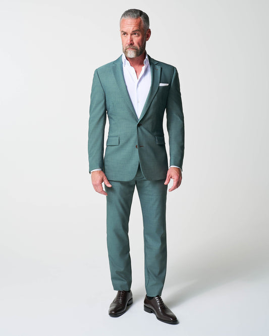 Athletic Fit Stretch Suit - Heathered Sea Green | State & Liberty Suits