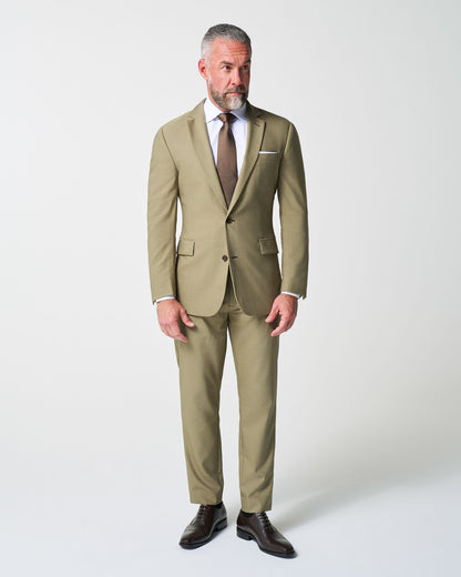 Athletic Fit Stretch Suit - Heathered Olive | State & Liberty Suits