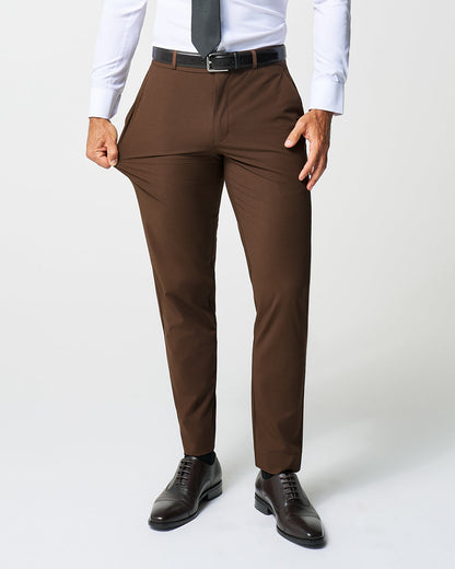 Athletic Fit Stretch Suit - Lightweight Heathered Chocolate | State & Liberty Suits