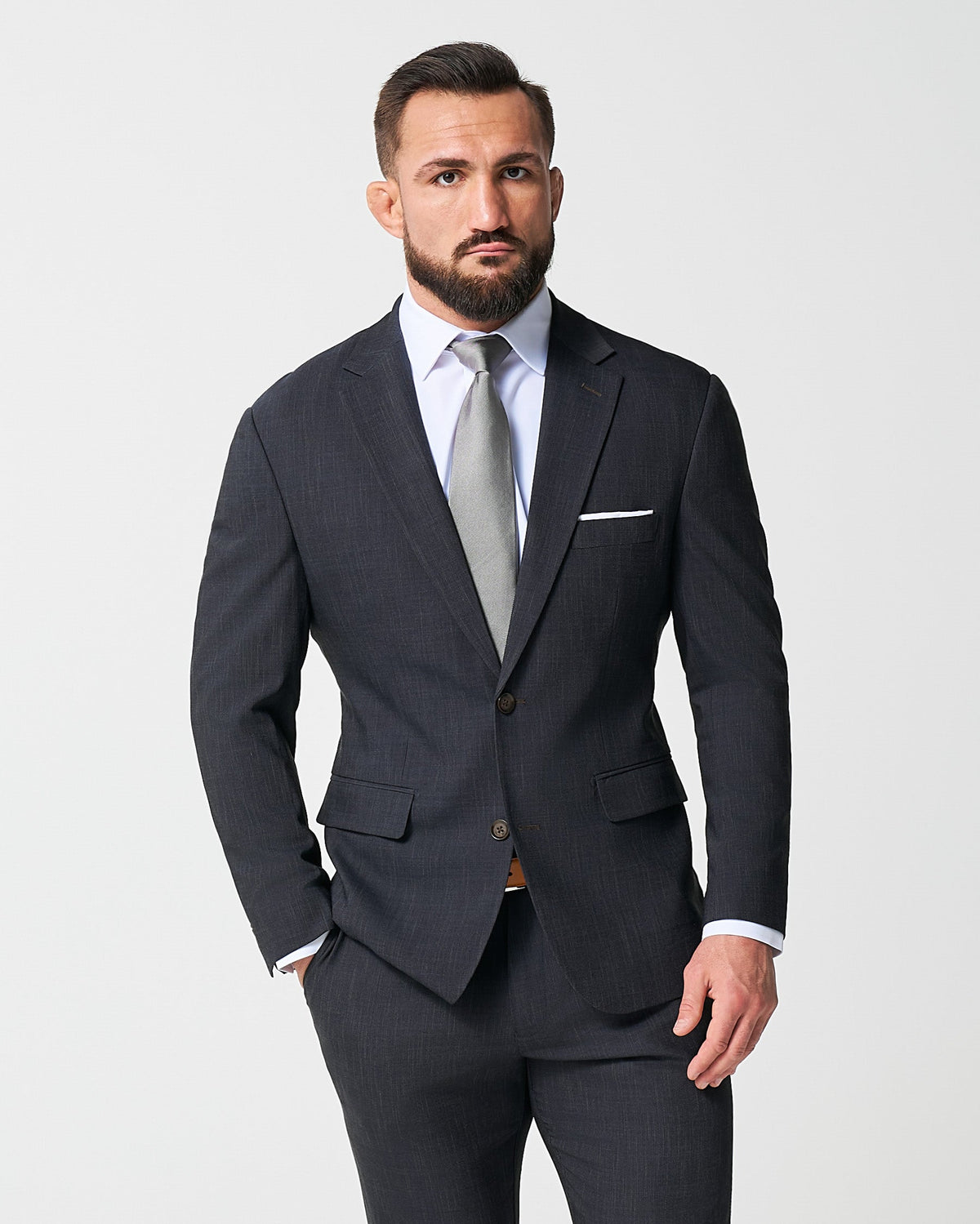 Athletic Fit Stretch Suit - Heathered Midnight Navy | State & Liberty Suits