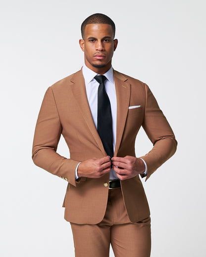 Athletic Fit Stretch Suit - Heathered Copper | State & Liberty Suits