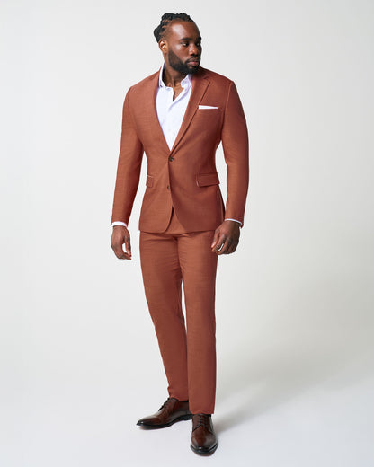 Athletic Fit Stretch Suit - Heathered Burnt Orange | State & Liberty Suits