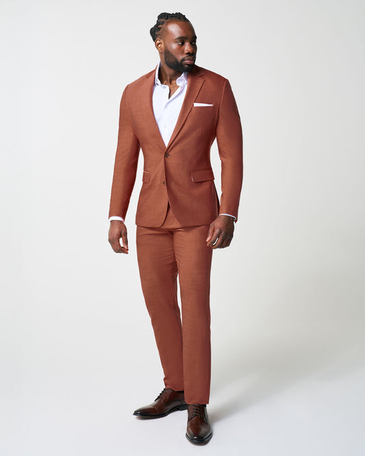 Athletic Fit Stretch Suit - Heathered Burnt Orange | State & Liberty Suits
