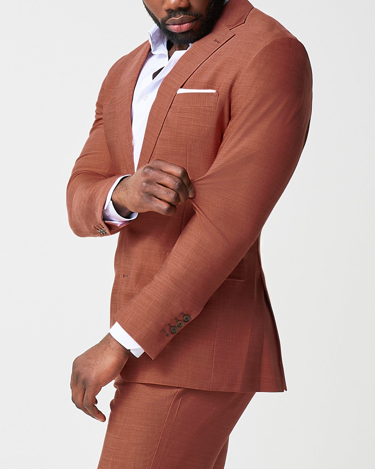 Athletic Fit Stretch Suit - Heathered Burnt Orange | State & Liberty Suits