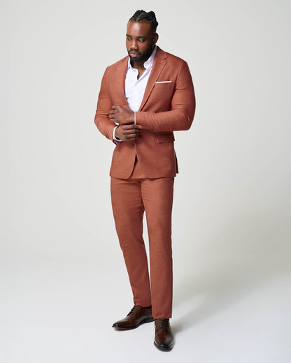 Athletic Fit Stretch Suit - Heathered Burnt Orange | State & Liberty Suits