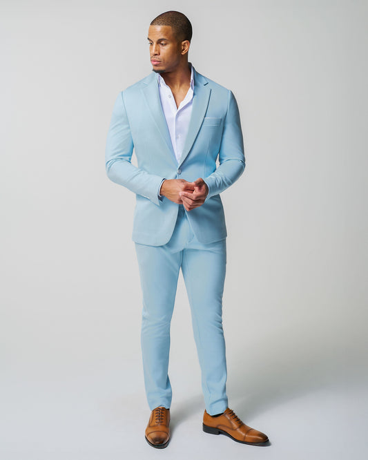 Athletic Fit Stretch Suit - Solid Cool Blue | State & Liberty Suits