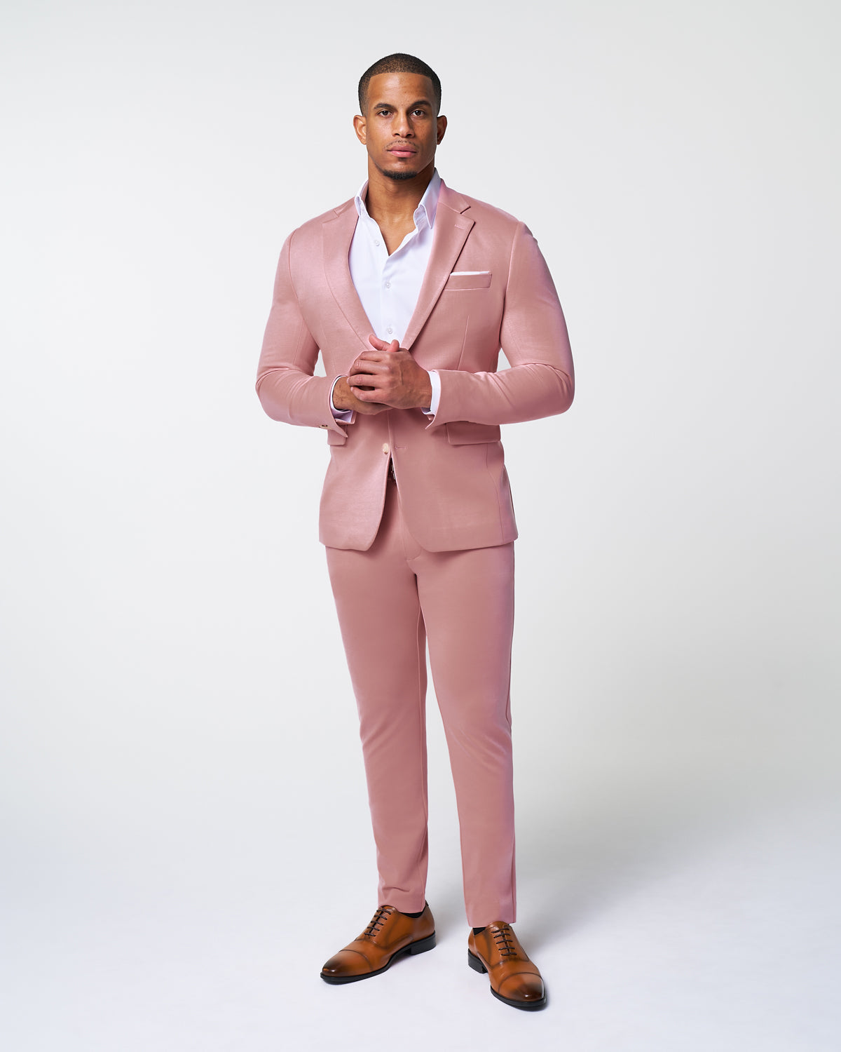 Athletic Fit Stretch Suit - Solid Rose | State & Liberty Suits