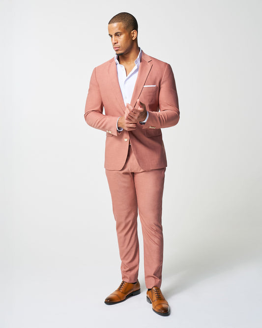 Athletic Fit Stretch Suit - Heathered Salmon | State & Liberty Suits
