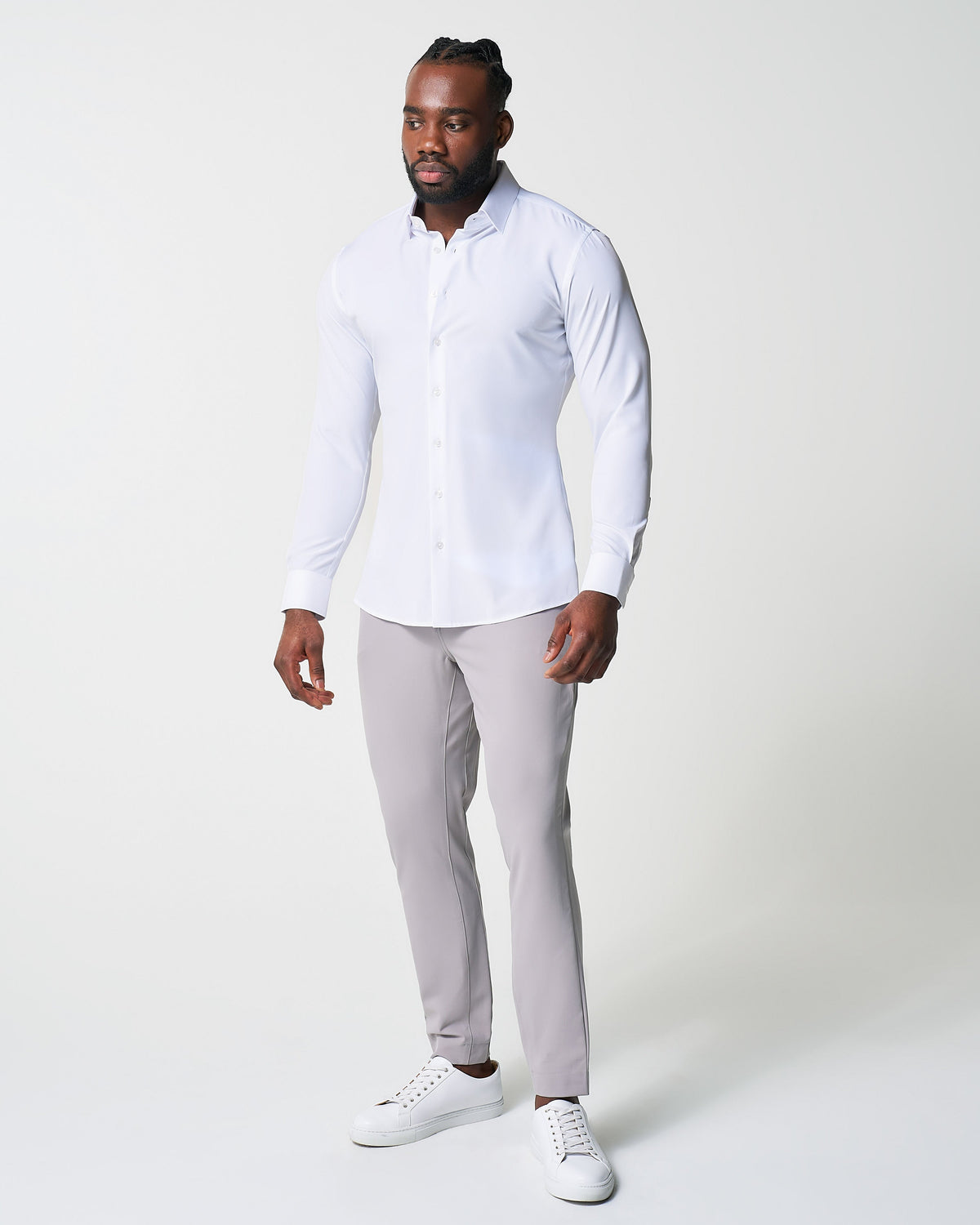 "The Everest" Winter-Weight Solid White | State & Liberty Dress Shirts