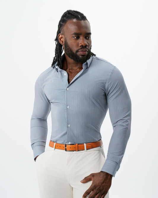 "The Hugo" Navy Pinstripe | State & Liberty Dress Shirts