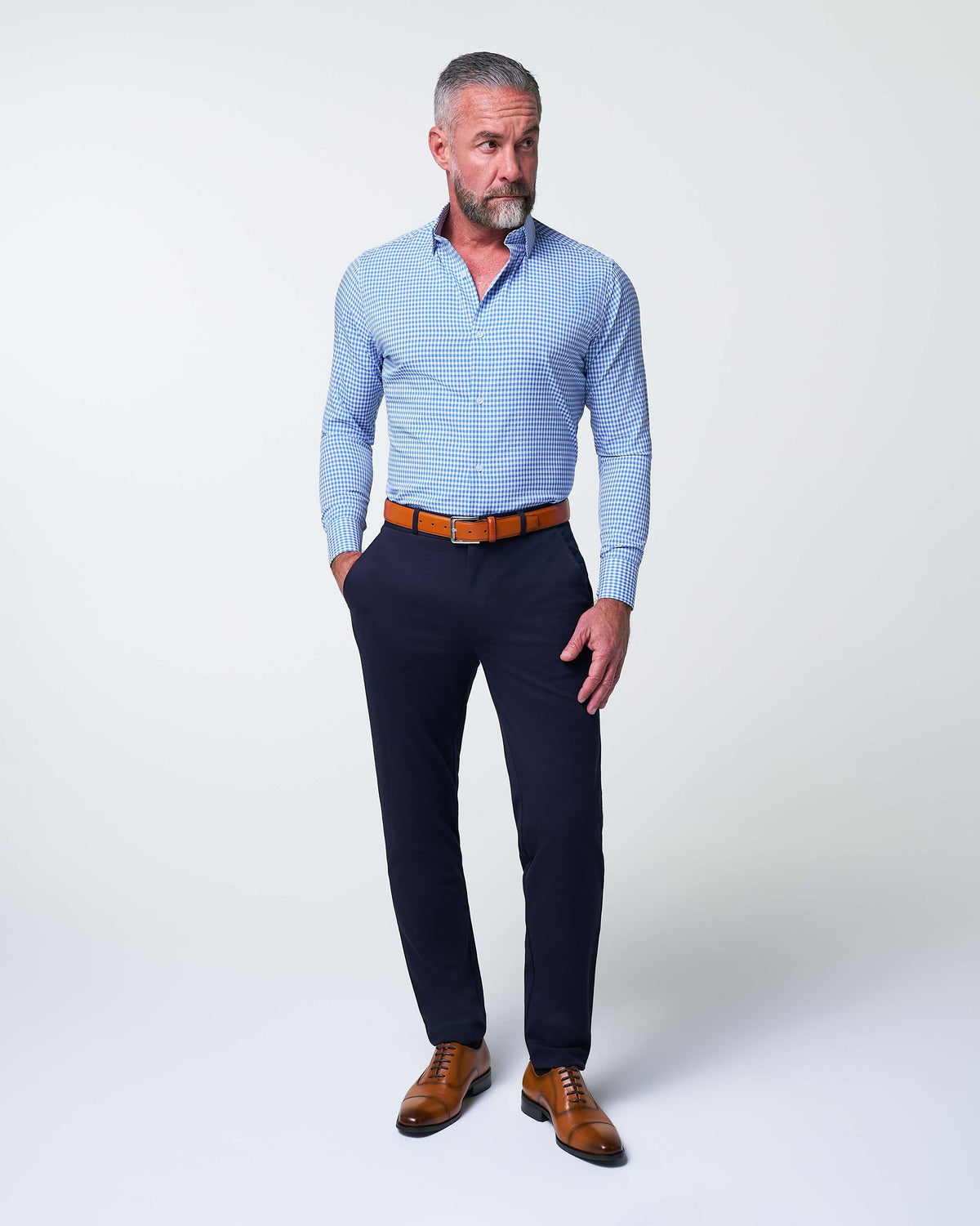"The Bonino" Blue Gingham | State & Liberty Dress Shirts